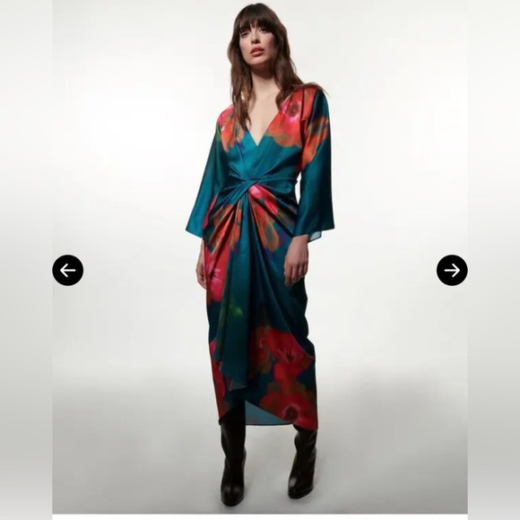 Figue Dresses & Skirts - Figue Kyle Dress - Women's Long Sleeve Floral Dress - Green and Pink